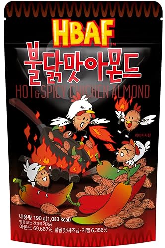 Gilim HBAF Korean Seasoned Almonds Hot & Spicy (1 x 210 gram pack)
