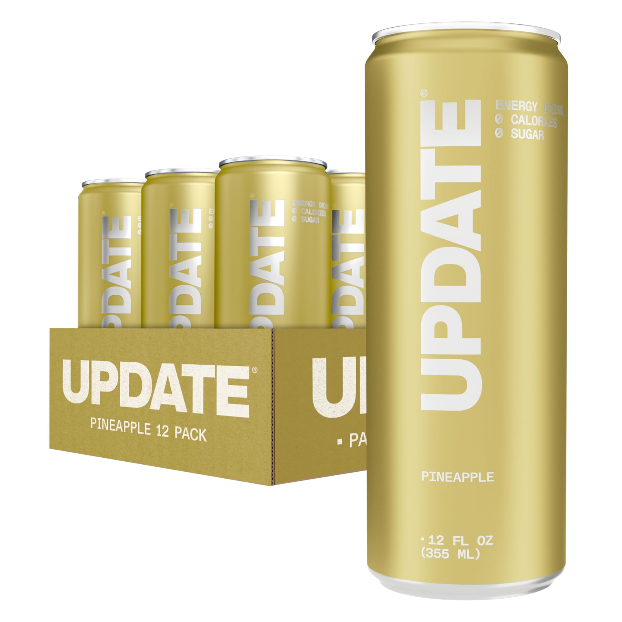 UPDATE Energy Drink Pack, Caffeine Free, Zero Sugar, No Jitters, No Crash, Paraxanthine Powered, Sugar Free, No Artificial Flavors, 12 Pack (12 fl oz