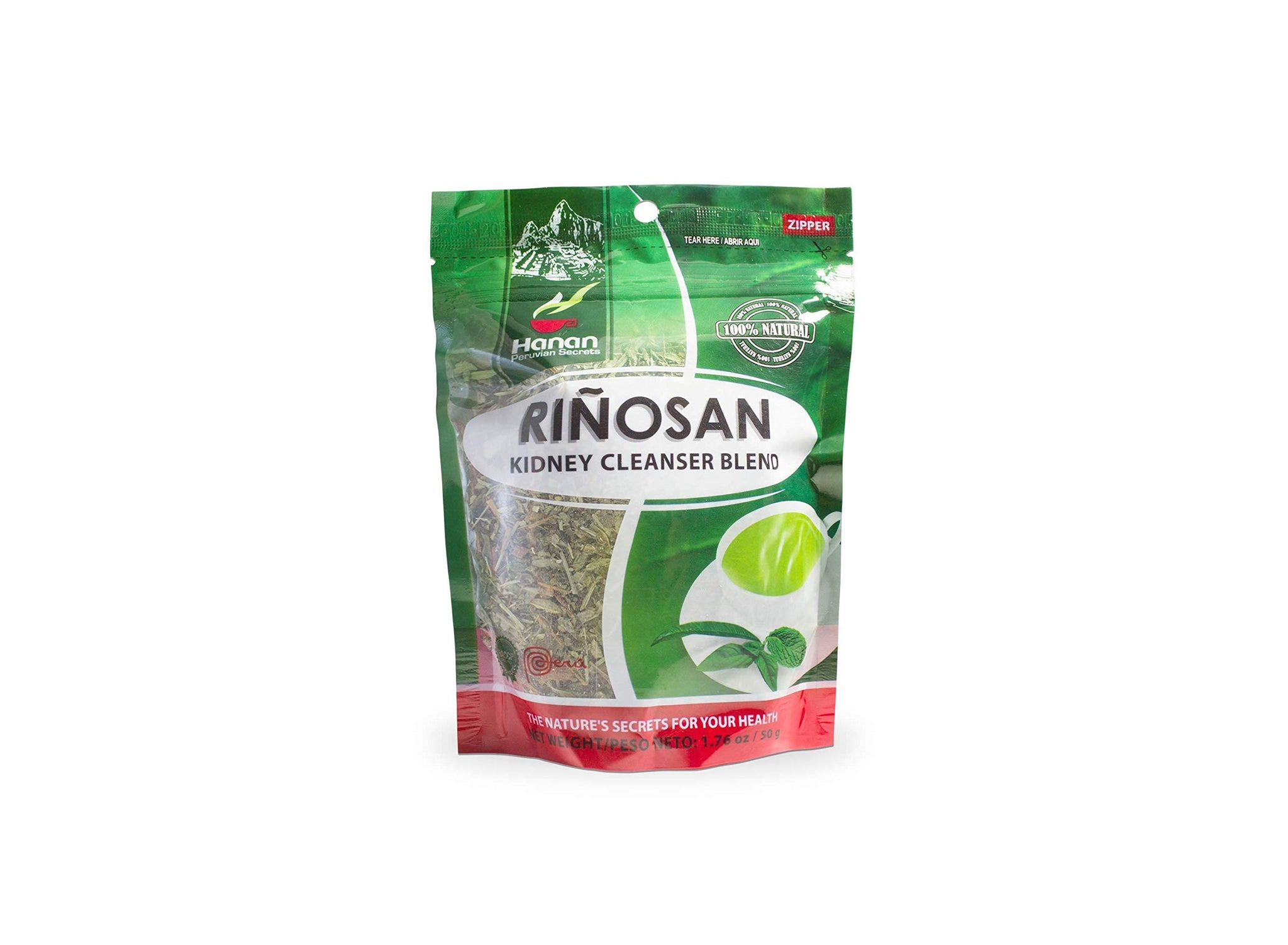Hanan Peruvian Secrets Rinosan Herbal Tea | 100% Natural Kidney Cleanse Aid Blend | 1.76oz / 50g | Naturally Aids in Supporting Healthy Kidney