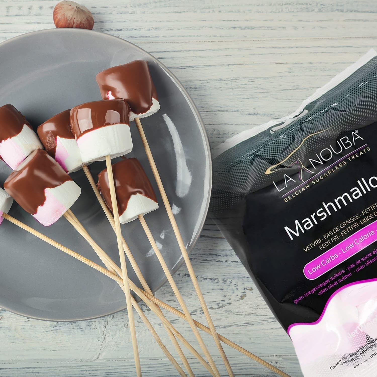 La Nouba Sugar Free Marshmallows, Keto Friendly, Zero Sugar, Low Carb, Perfect for Smores, Hot Chocolate & Baking, Gluten Free, Fat Free, 1 Pack (2.7