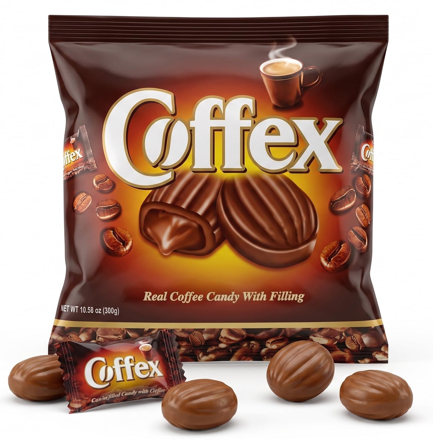UNIQBITE Coffee Candy With Filling, Smooth Creamy Individually Wrapped Center-Filled Espresso Coffee Flavored Hard Candy Bonbon, Quick Caffeine Fix