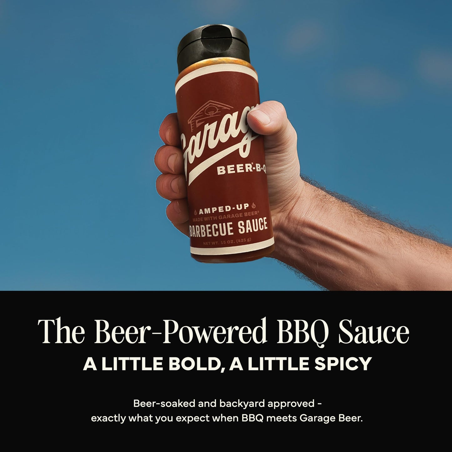 Rufus Teague Official Garage Beer BBQ Sauce Gift, Amped-Up, 15.2oz, 1-Pack