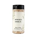 Olive & Vine Minced Dried Garlic, Bold Flavor, For Sauces & Marinades, Rich Tradition, Authentic Taste, For Global Recipes (9.6 Ounce)