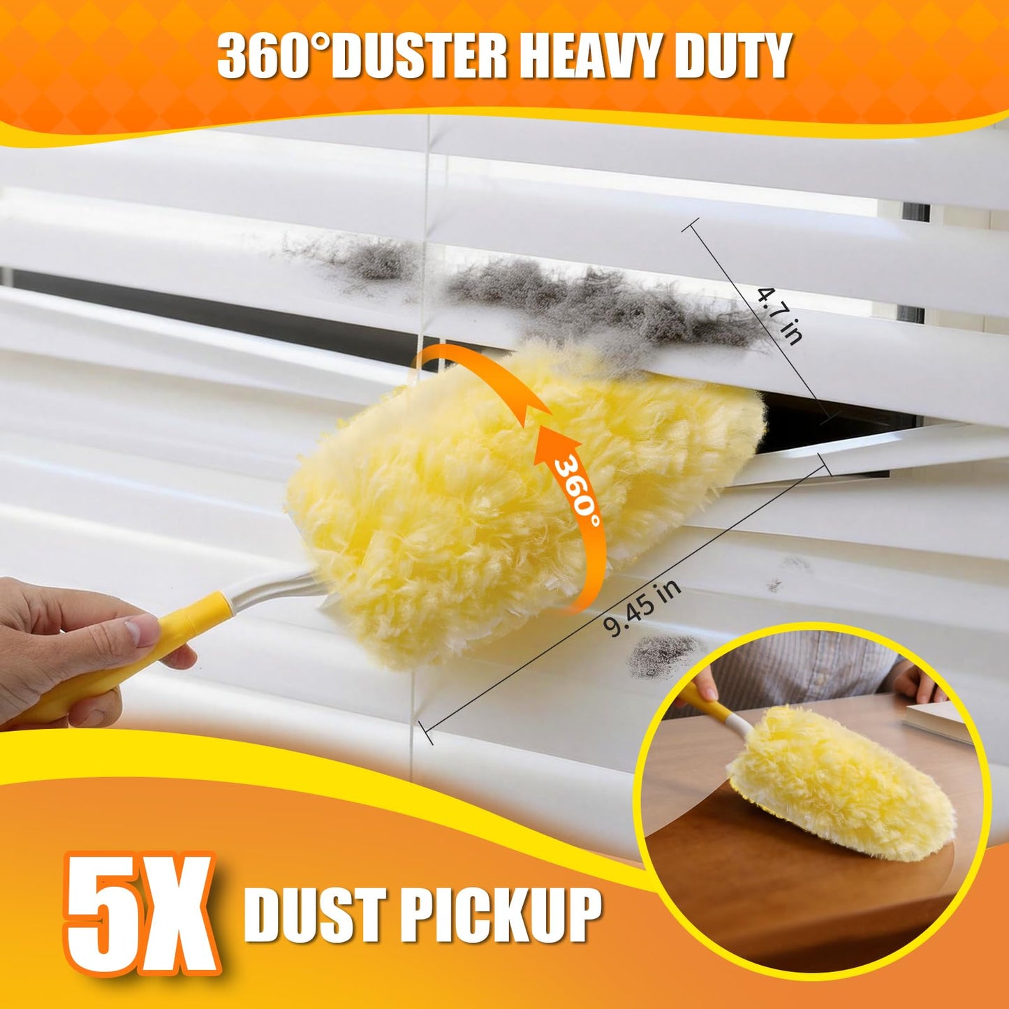 Swilsweep 30 Count 360° Heavy Duty Duster Refills, Compatible with Swiffer Duster, Larger Size Disposable Electrostatic Microfiber Dusters, 4X Thick
