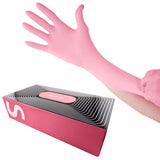 Waxness Cosmetology Nitrile Gloves - Pink, Small Size, 100 pcs - Powder Free, Latex-Free Disposable Gloves for Waxing and Beauty Use