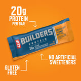 CLIF BUILDERS Protein Bar - Chocolate Peanut Butter Flavor - 20g Plant Based Protein - Gluten Free - Non-GMO - Low Glycemic - No Artificial Sweeteners