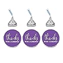 Andaz Press Chocolate Drop Labels Stickers, Thanks for Coming!, Royal Purple, 216-Pack, for Wedding Birthday Party Baby Bridal Shower Kisses Party