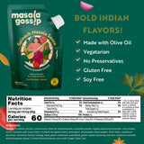 Masala Gossip Spinach Masala Simmer Sauce 10 oz - Authentic Indian Curry Sauce - Plant-Based, Gluten-Free, Seed Oil Free, No Artificial Preservatives