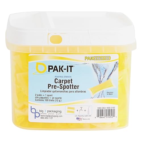 PAK-IT 596420003400 Carpet Pre-Spotter, Citrus Scent, 100 PAK-ITs/Tub