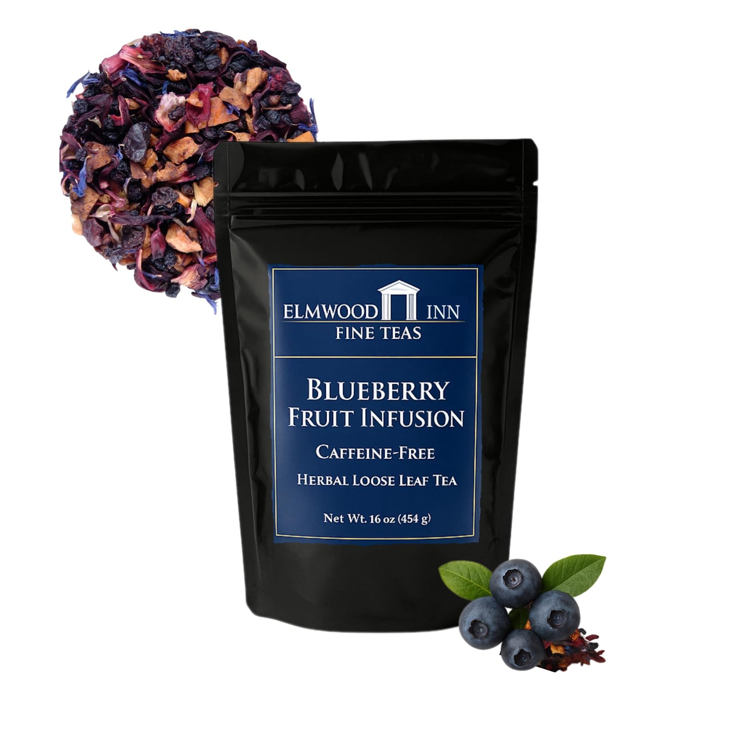 Elmwood Inn Fine Teas Blueberry Caffeine-free Fruit Infusion, 16-Ounce Pouches