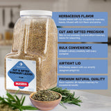 Dependable Food Rosemary Leaves Cut & Sifted - 3 Lb. Jar - Bulk, Kosher, Rosemary Herb for Chefs, Restaurants & Culinary Enthusiasts - Non-GMO