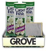 3x Carpet Fresh Gardenia Scent Carpet Odor Eliminator 14 oz Powder Bundle with Microfiber Cleaning Cloth - Eliminates Pet Odors, Provides Long-Lasting