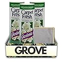 3x Carpet Fresh Gardenia Scent Carpet Odor Eliminator 14 oz Powder Bundle with Microfiber Cleaning Cloth - Eliminates Pet Odors, Provides Long-Lasting