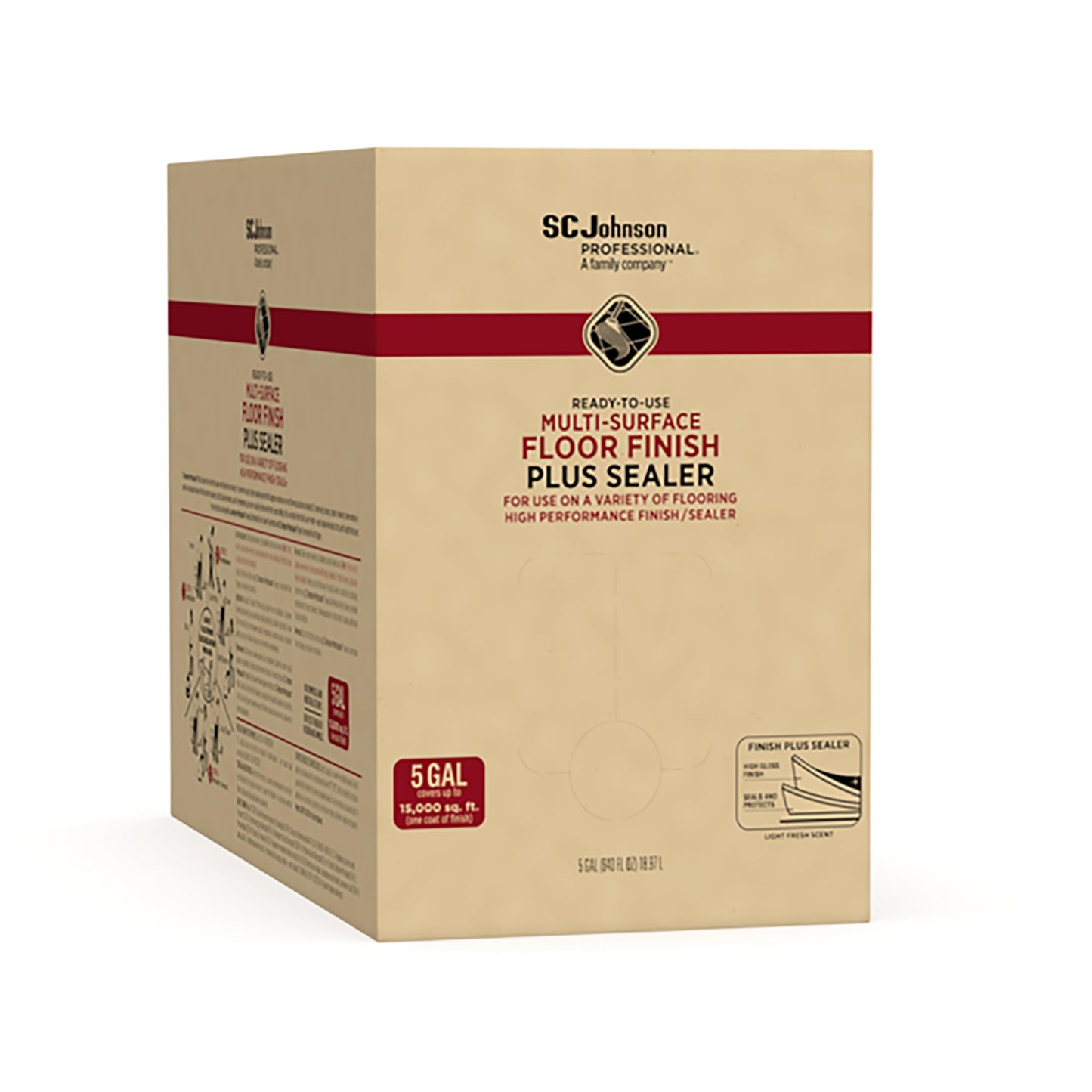 SC Johnson Professional Ready-To-Use Multi-Surface Floor Finish Plus Sealer 5 Gallon, Pack of 1