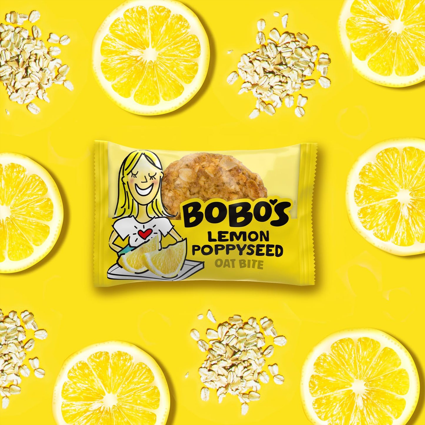 Bobo's Lemon Poppyseed Oat Bites, Simple Ingredients, Whole Grain Oats, Plant Based, Non-GMO, Gluten Free Breakfast Bars, Healthy Snacks for Adults