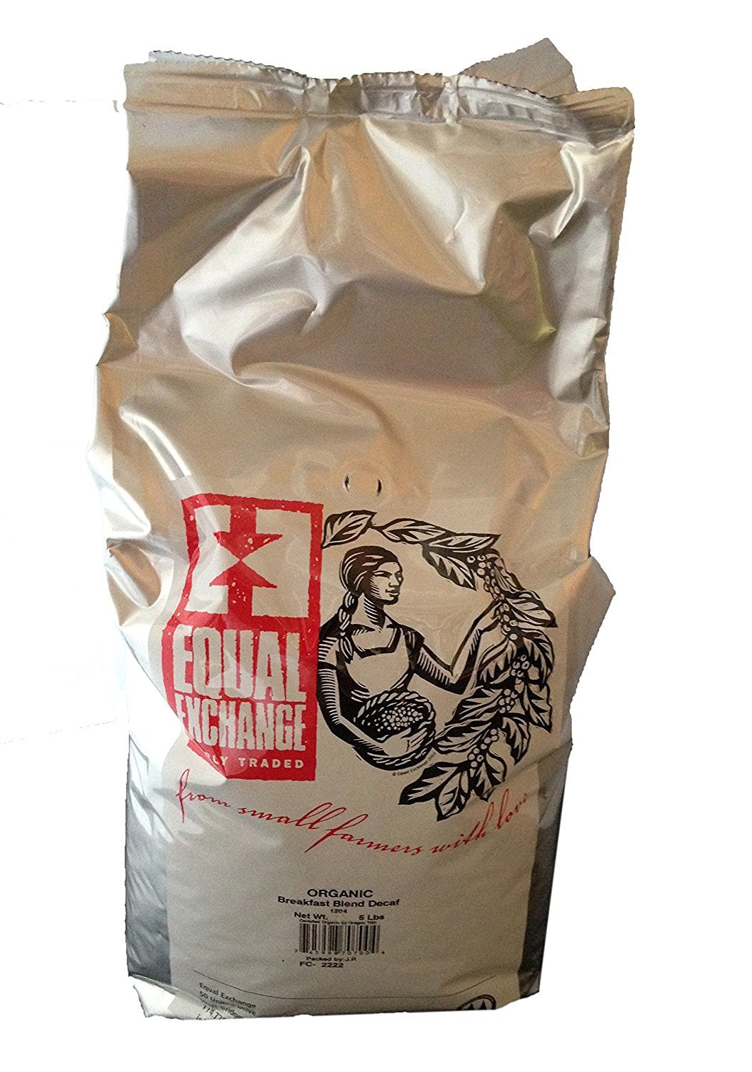 Organic Breakfast Blend Decaffeinated Coffee, 5lb whole bean