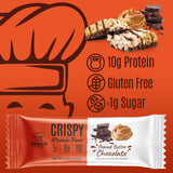 Genius Gourmet Crispy Protein Treat, Chocolate Peanut Butter, Keto Snack, Low Carb, Low Sugar & Gluten Free, Protein Snacks for Adults, 10G of Whey