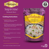 Shahzada Supreme Basmati Rice (02 Lbs.) - Extra Long Grain, Slender and Non-Sticky Grain for Ultimate Dining Experience, Non-GMO, Vegan, Gluten Free, Soy Free, No Cholesterol, Resealable Zip-Lock Bag - Extra Long Grain Basmati Rice 02 Pound Packing