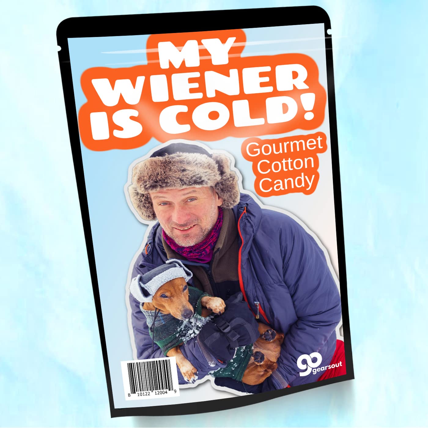 My Wiener is Cold Cotton Candy - Gourmet Food Gifts for Men - Funny Gag Gift for Dachshund Lovers - Blue Blueberry Flavor - Dog Owner Gifts for Women