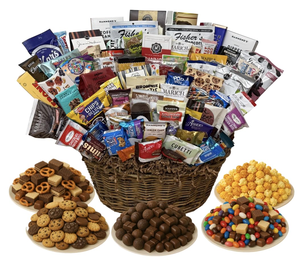 Thanksgiving Gift Basket Hand Crafted with Chocolates, Cookies, Snacks & Candy. Perfect for Hostess, Family, Employee or Client Gift (Executive
