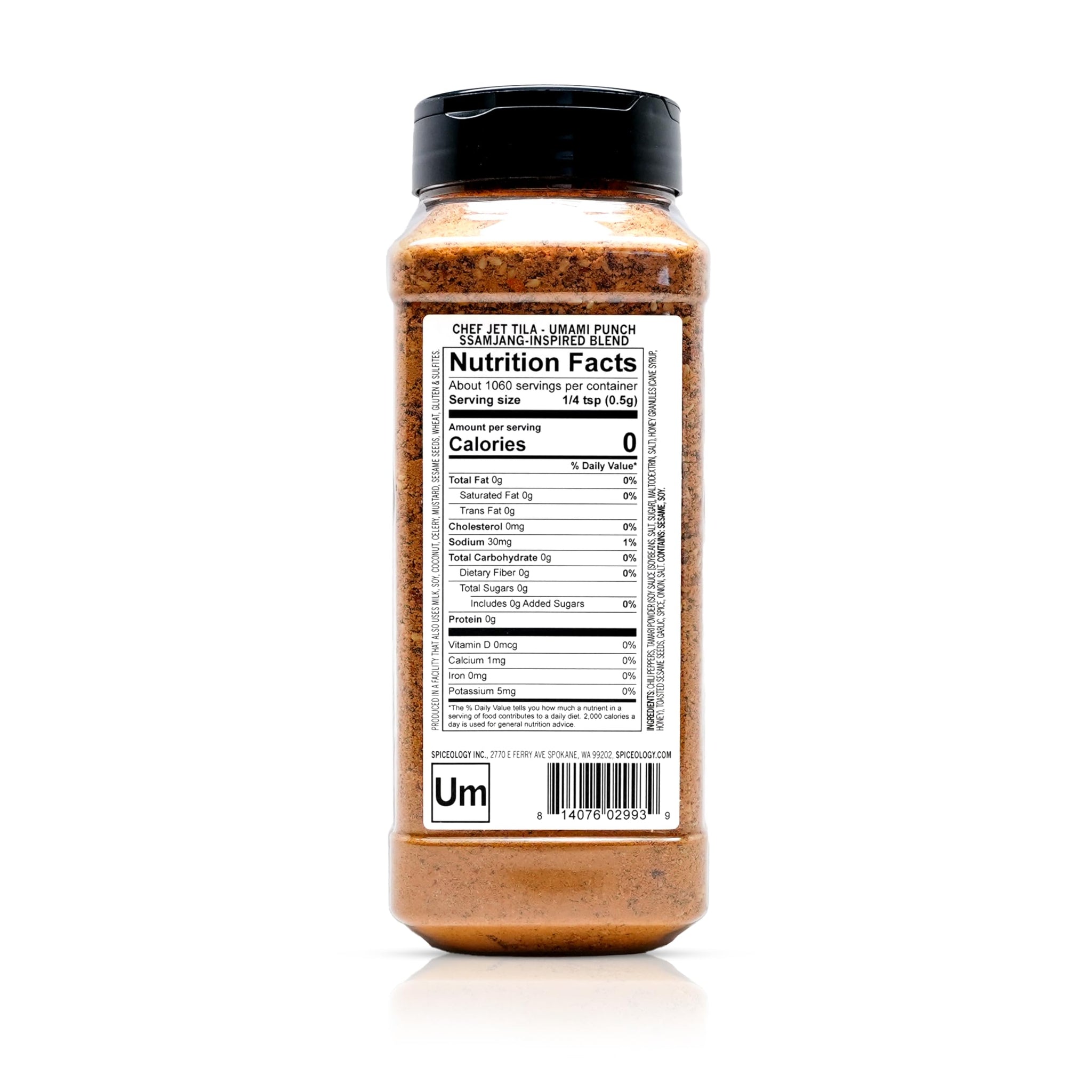 Spiceology - Jet Tila Umami Punch Ssamjang Seasoning - Korean-Inspired Spice Blend with Gochugaru, Sesame Seeds, Honey Granules & Ginger Root Powder