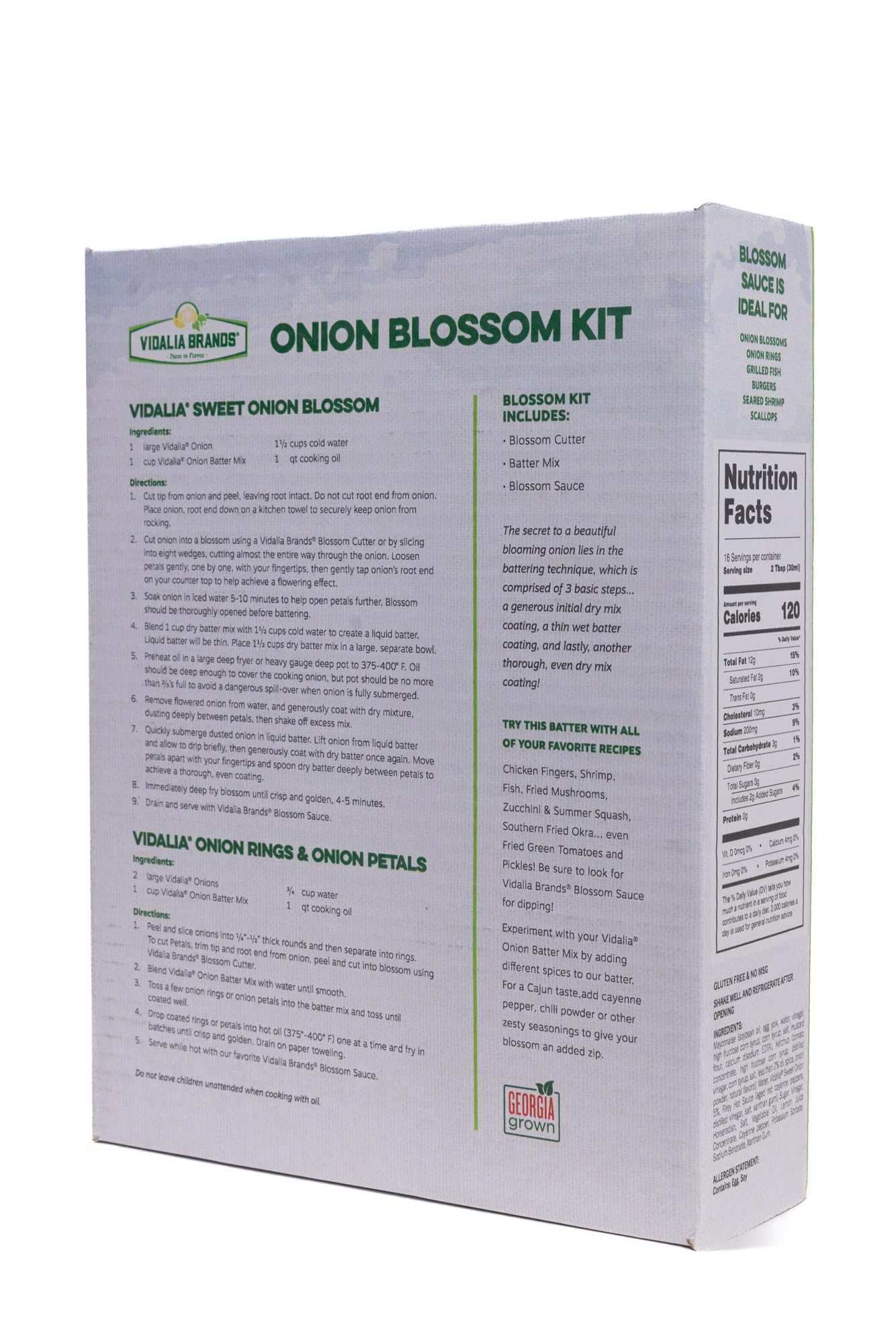 Vidalia Onion Blossom Kit - Includes Onion Cutter, Batter Mix & Sweet Onion Blossom Sauce - Make Restaurant-Style Blooming Onions at Home