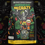 Bones Coffee Company Jamaican Me Crazy, Vanilla Caramel Flavored Coffee, Medium Roast Low Acid Arabica Beans Compatible with Auto drip and French