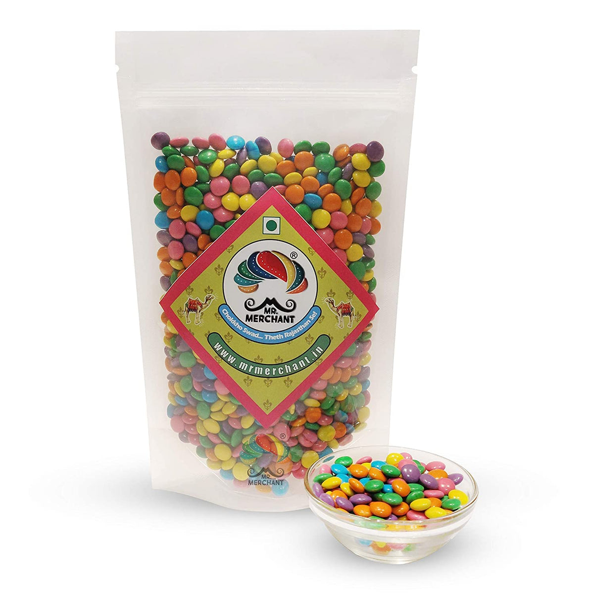 Mr. Merchant Gems Chocolates (Chocolate Buttons), 400g_Packing May Vary