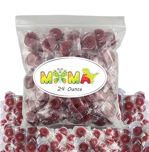 Bulk Cherry Individually Wrapped Hard Candy - 1.5lbs -Made from Life Savers Candy- Repackaged by Mima Mima - Mothers Day Candy, Basket Stuffers