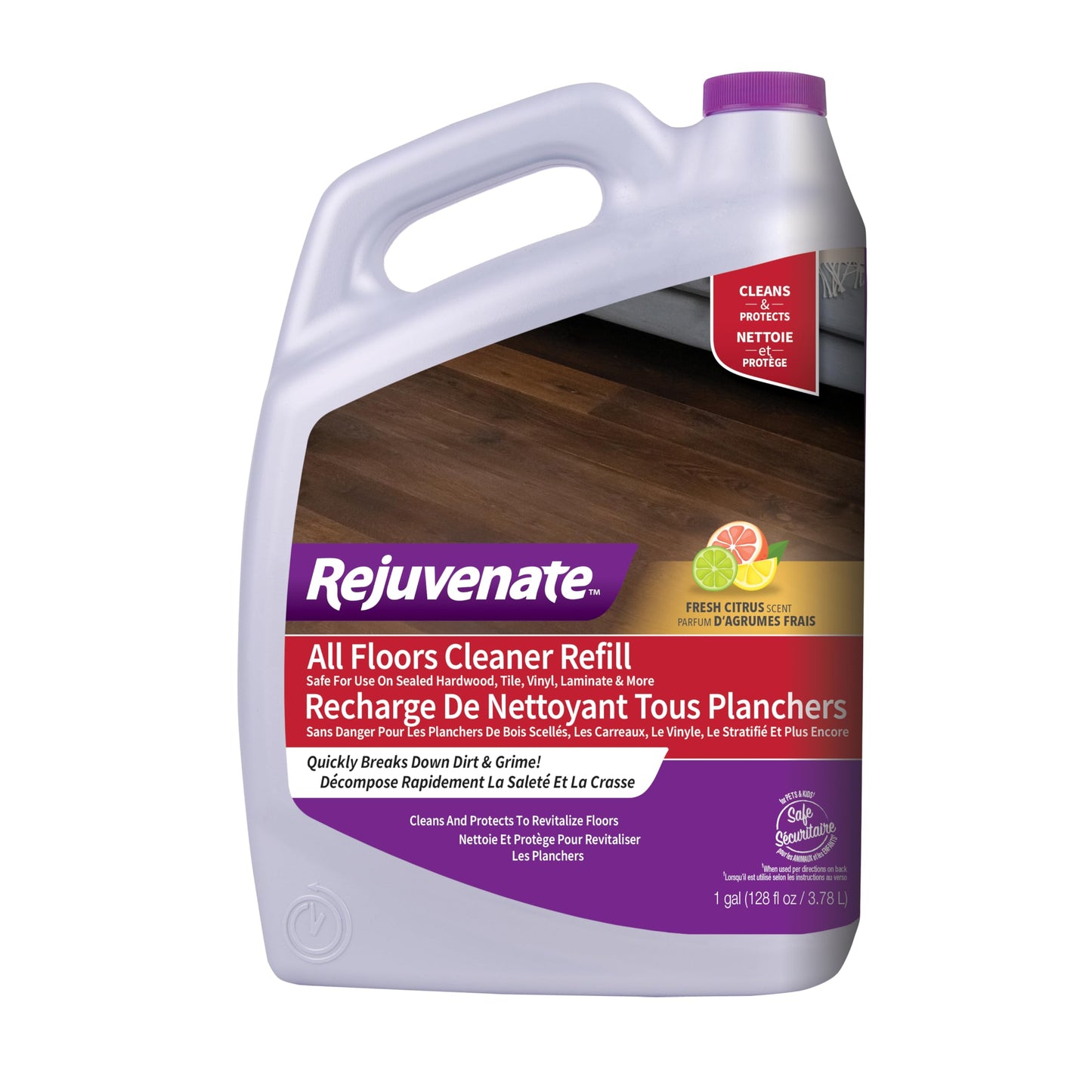 Rejuvenate Floor Cleaner, 1 gal, Bottle, Ready to Use, Liquid, For All Floors HG-R55034-1 Each