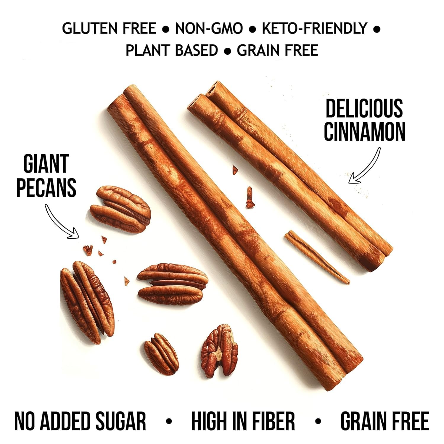 THE GRANOLA BAKERY TGB Cinnamon Granola Bites, No Added Sugar, High Fiber, Gluten Free, Keto Friendly, 0.85oz Cereal Bag (Pack of 6)