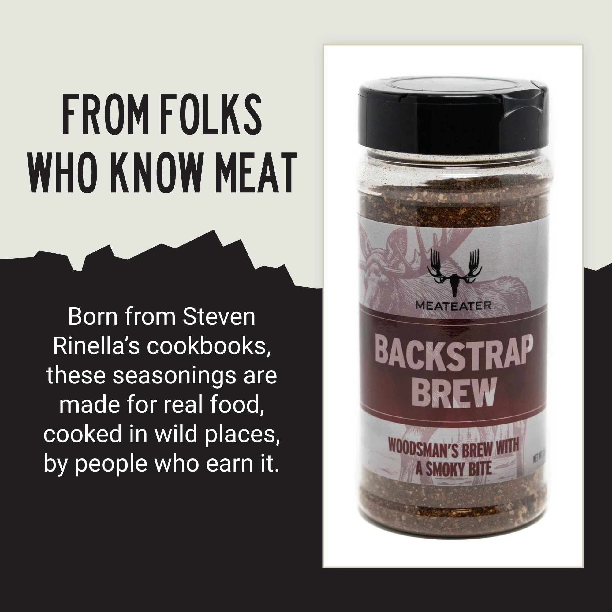 MeatEater Seasoning Blend | Backstrap Brew | Spices, Brown Sugar, & Paprika | Bold Meat Seasonings & Grill Rub | All Purpose Flavor for Wild Game |