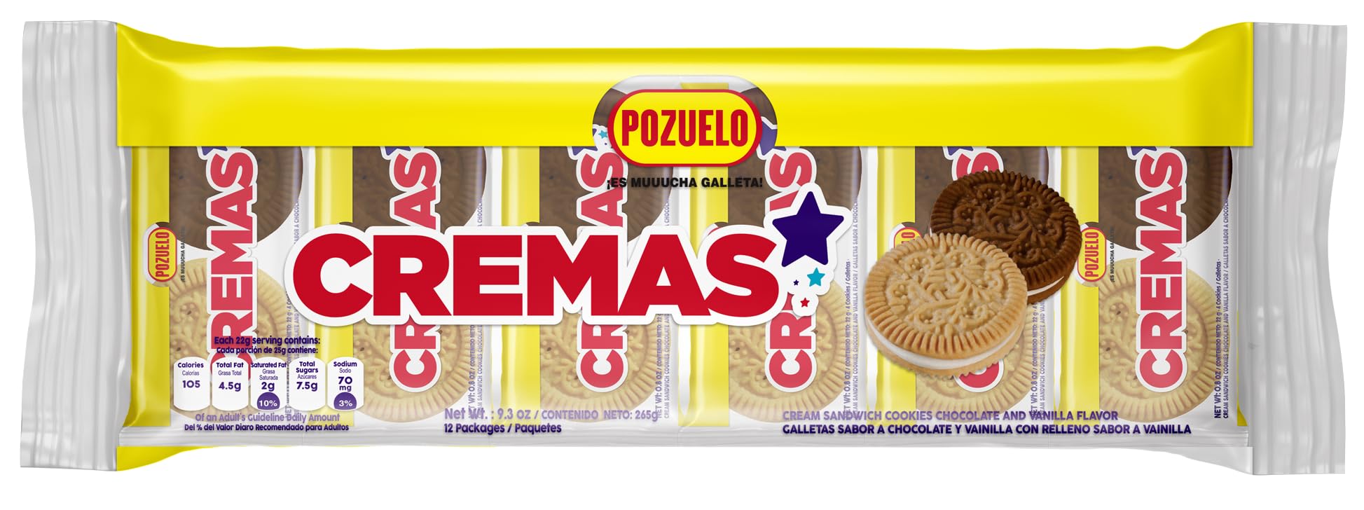 Pozuelo Cookies & Crackers Variety Bundle | Chiky Chocolate, Butter Cookies, Club Extra Crackers, Cremas Star, Cremas Mixed, Maria Pozuelo, Cocanas |