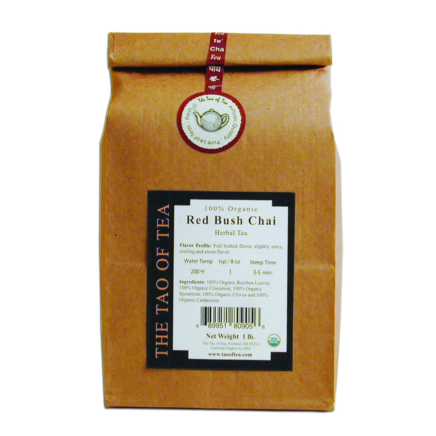 The Tao of Tea Red Bush Chai, 100% Organic Rooibos Chai, 1-Pound