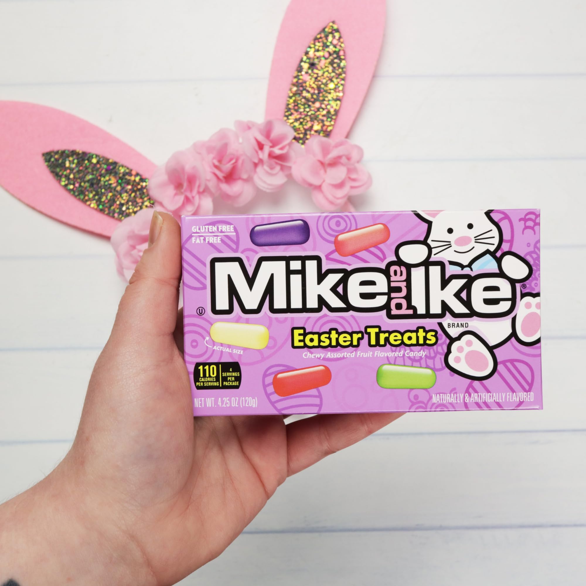 Mike and Ike Easter Treats, Chewy Assorted Fruit Flavored Candy for Baskets, Egg Hunts and Parties, Pack of 3