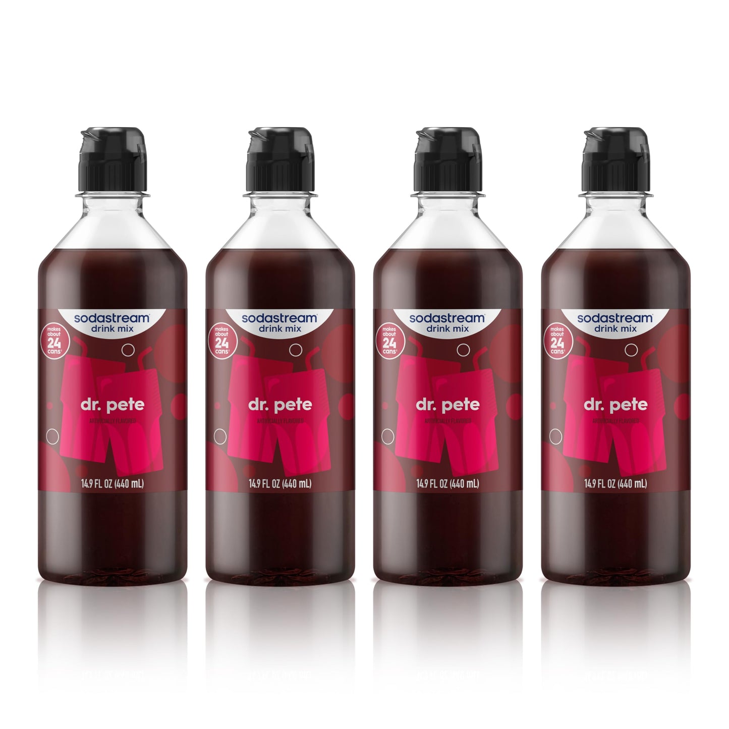 Sodastream Sparkling Drink, Dr Pete New Pour Bottle, 14.9 FL Oz (Pack of 4)