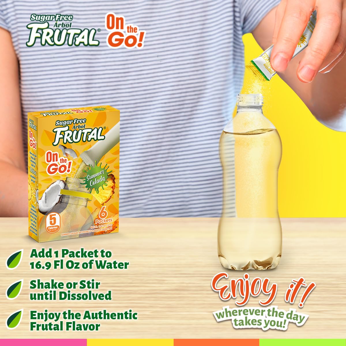 Arbol Futal On-The-Go! | Powdered Drink Mix Pina Colada - Flavored Sugar Free! - Single Serve On The Go! - Powder Sticks Packets (30 Count of Stick