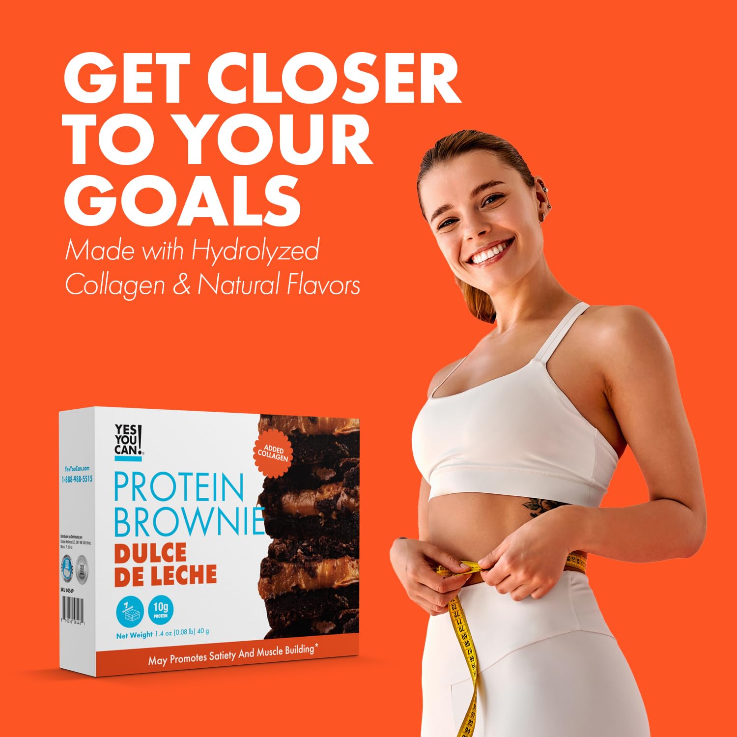 Yes You Can! Protein Brownie - Dulce De Leche - 7-Count Box, Gluten-Free, 10 g Protein Each