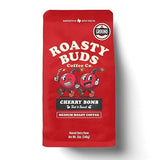 Roasty Buds Cherry Bomb Ground Coffee | 100% Arabica Coffee 12oz | Gluten-Free, Non-GMO, Vegan (Ground, Cherry Bomb)
