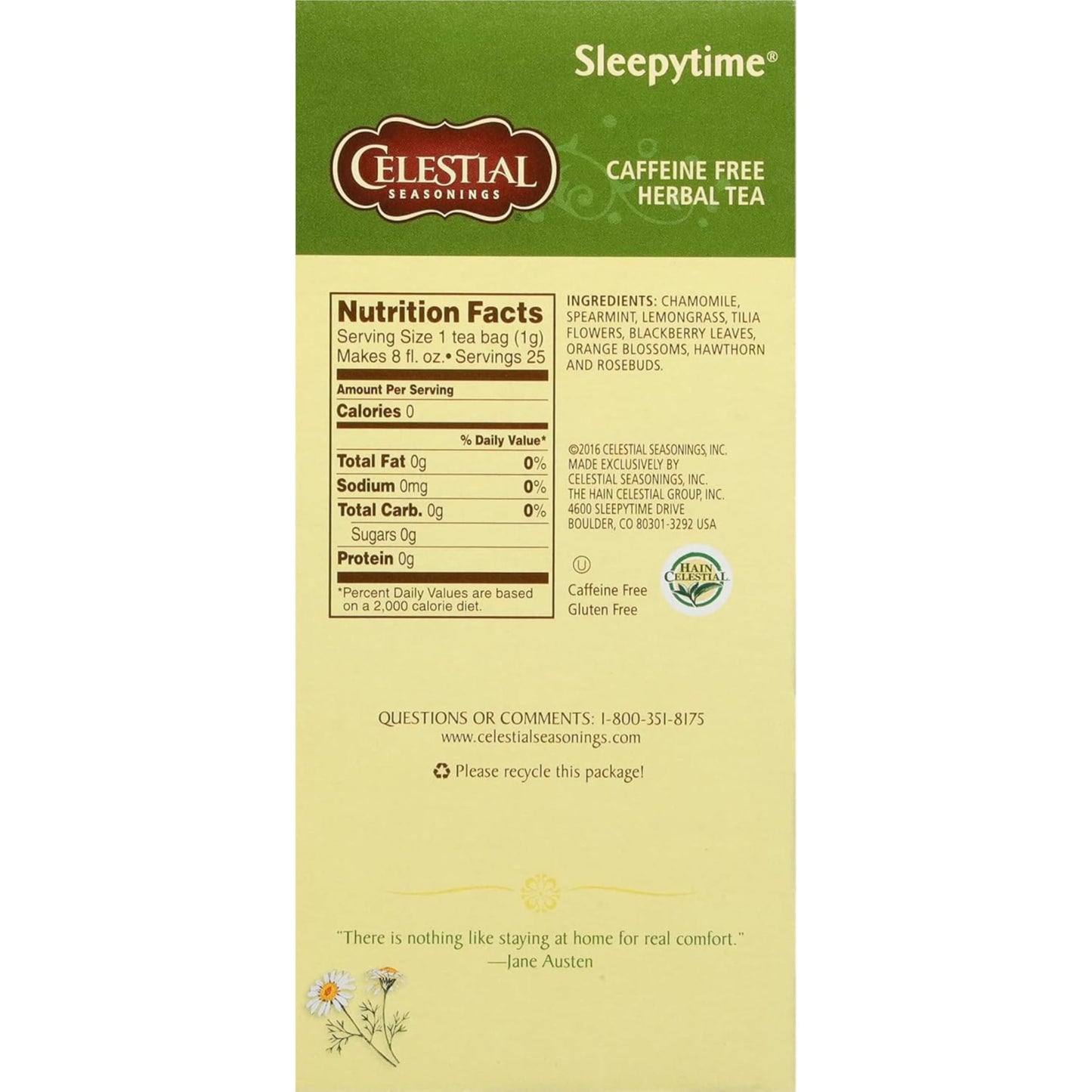 Celestial Seasonings Sleepytime Herbal Tea, 25 Tea Bags