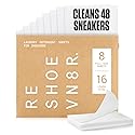 RESHOEVN8R Shoe Wash Detergent Sneaker Laundry Sheets - 16 Loads, Cleans 48 Shoes - Eco-Friendly Shoe Cleaner for Washer - Safe on All Shoes, Laces