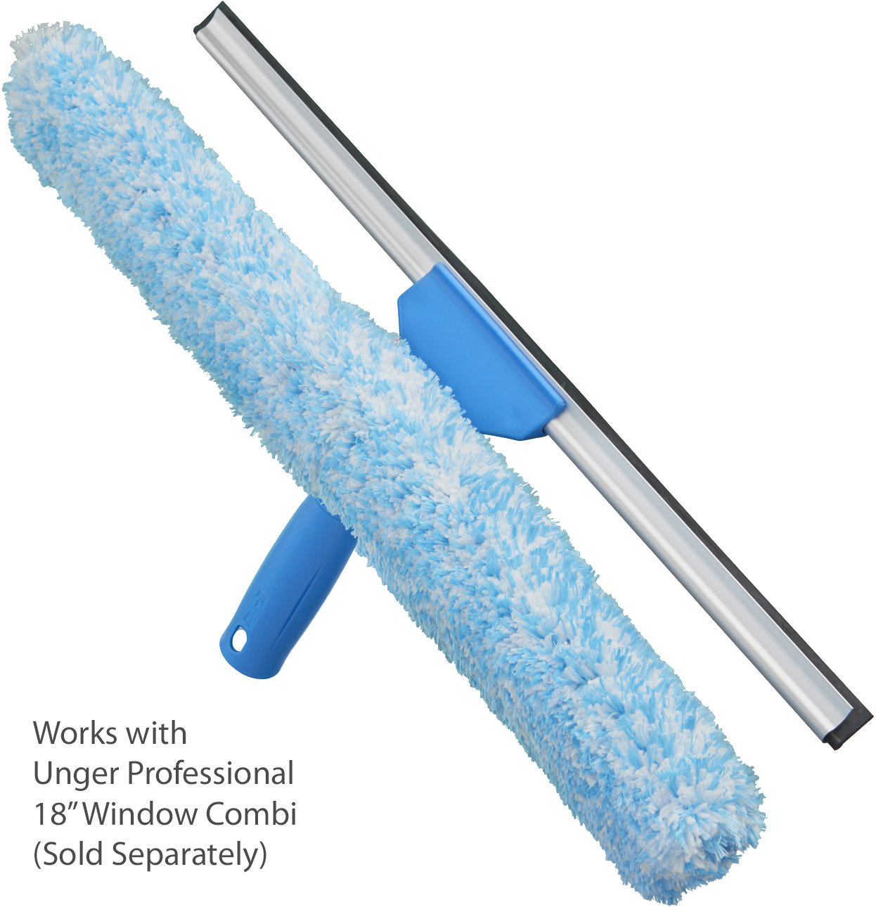 Unger Professional 18” Combi Window Cleaning Tool Refill Sleeve for Washer Products, High Absorbent Squeegee Sponge to Clean Glass Surfaces, Gently