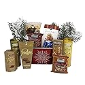 Gift Basket Village Christmas Elegance Gift Basket: Gourmet Wafers, Fudge, Popcorn, Pecan Candies, Cookies & Chocolates, Perfect Holiday Treat