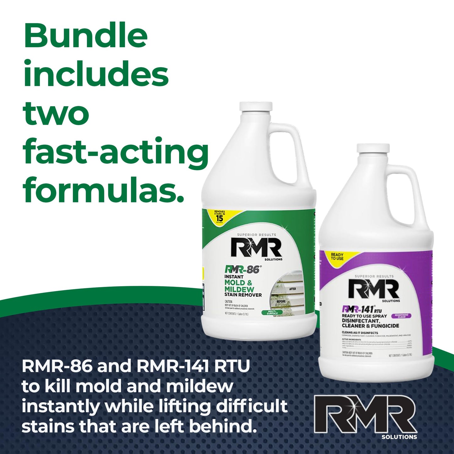 RMR Brands DIY Mold Remover Bundle - Complete Mold Killer & Stain Remover Bundle - Mold and Mildew Prevention Kit, Disinfectant Spray, Includes 2-1