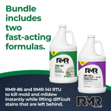 RMR Brands DIY Mold Remover Bundle - Complete Mold Killer & Stain Remover Bundle - Mold and Mildew Prevention Kit, Disinfectant Spray, Includes 2-1