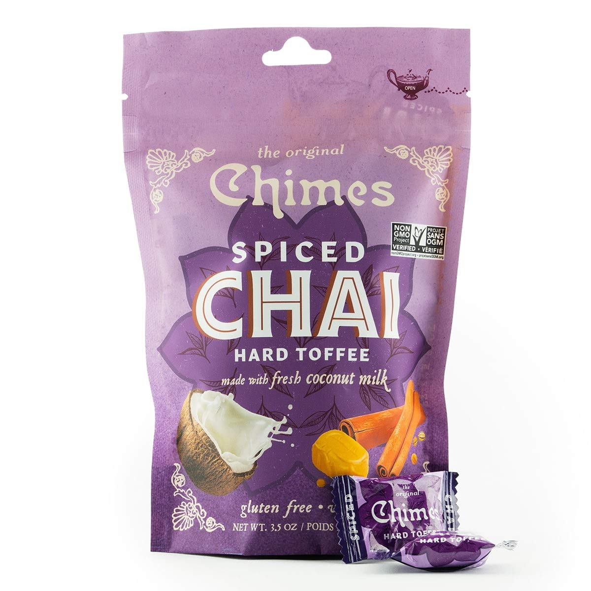 Chimes Coconut Spiced Chai Hard Toffee Candy (Pack of 2)