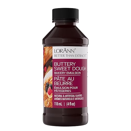 Lorann Oils Buttery Sweet Dough Bakery Emulsion: Authentic Sweet Dough Taste, Ideal for Amplifying Sweet Bready Notes in Baked Goods, Gluten-Free