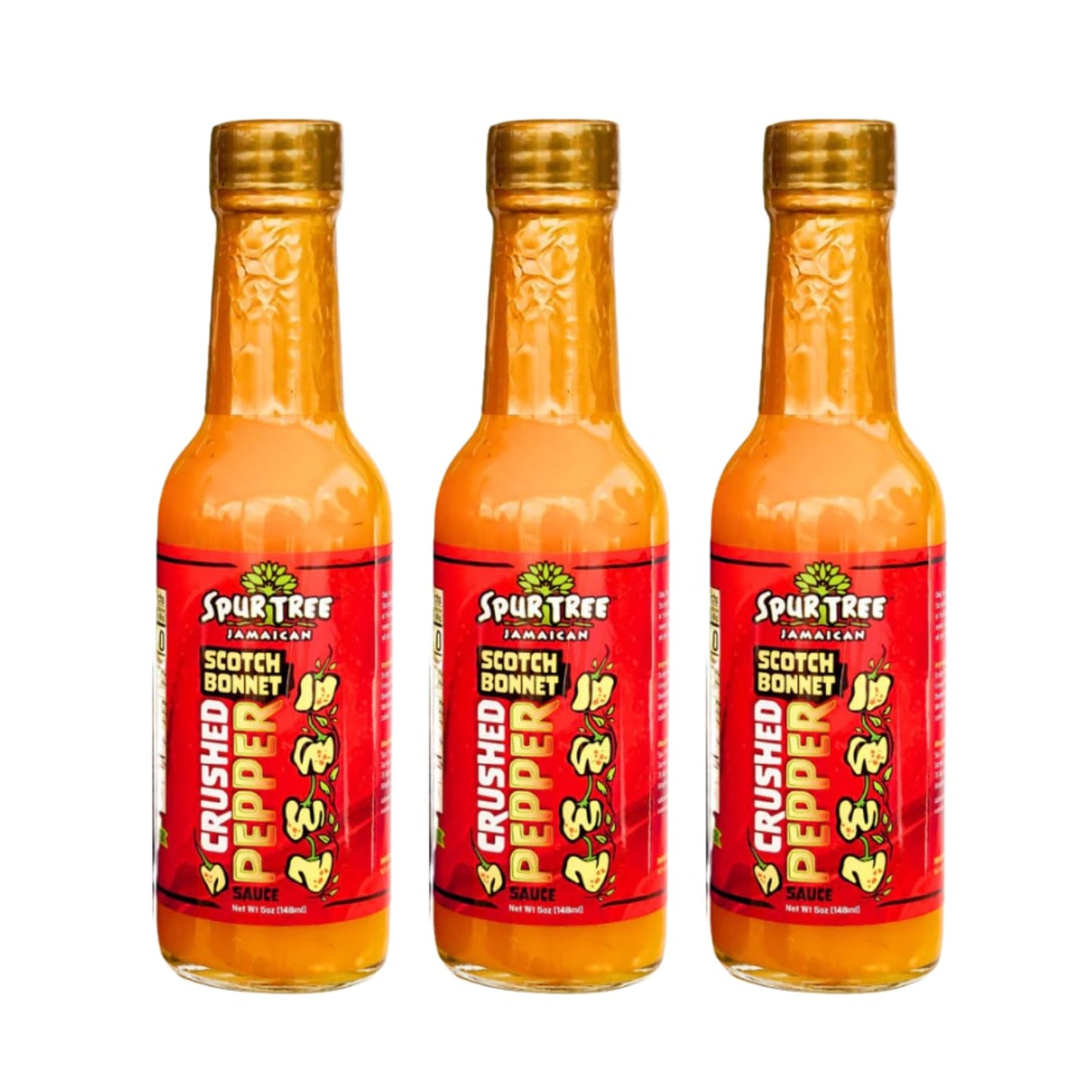 Spur Tree Jamaican Scotch Bonnet Hot Pepper Sauce | Authentic Jamaican Hot Sauce | 3 Pack 5 oz Plastic Bottles | Caribbean Pepper Sauce