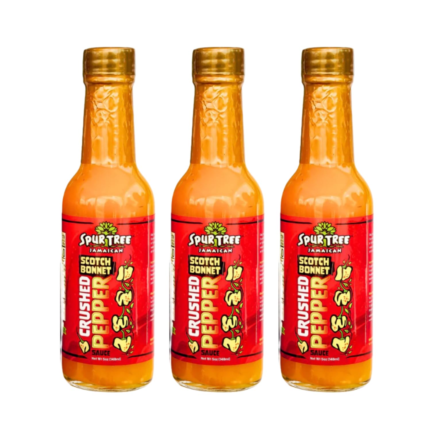 Spur Tree Jamaican Scotch Bonnet Hot Pepper Sauce | Authentic Jamaican Hot Sauce | 3 Pack 5 oz Plastic Bottles | Caribbean Pepper Sauce