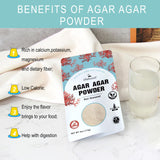 Agar Agar Powder, Vegan Unflavored Gelatin Substitute, Non-GMO, Gluten Free, No Additives and Preservatives, 4oz